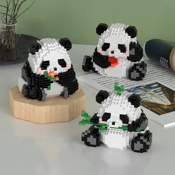 Kawaii Panda Micro ehitusplokid Mudeli Armas Loom Mini Tellised Joonis Kasti Kolm Assamblee Mängud, Mänguasjad Lapsele Kingitused 6044 - Pilt 1  