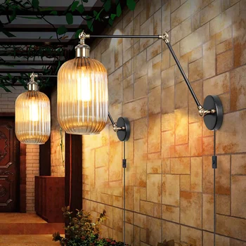 Põhjamaade Led Seina Lamp, Vintage Vahetus Pika Masti Taust Seina Lamp Lugemise Lamp Kaua Pole Jalas Lambi Seina Decor - Pilt 1  