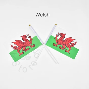 Walesi Kõmri 14*21cm 10pieces flag Banner Käsi viipab Lipu Riigi Lipu täita,Paraad,pidu.Rippuvad,decoratio - Pilt 1  