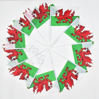 Walesi Kõmri 14*21cm 10pieces flag Banner Käsi viipab Lipu Riigi Lipu täita,Paraad,pidu.Rippuvad,decoratio - Pilt 2  
