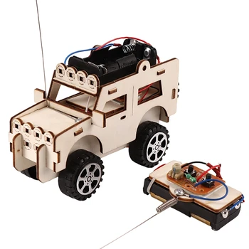 DIY Elektri Eest Jeep Mudel Komplektid Kids Üliõpilaste Teadusliku Eksperimendi Sõiduki Mänguasi Teadusliku Eksperimendi Käsitsi Koost - Pilt 1  
