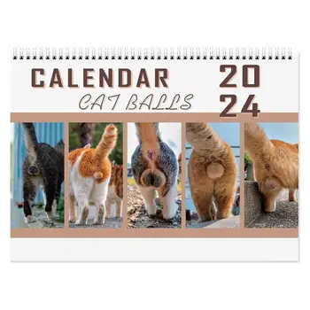 Kass Butts 2024 Kassi Armastajad Naljakad Kassid Kalender Kassipoeg Tagumik Kalender 2024 Igakuine Seina Riputamise Kalendrid Armas Naljakas Koer Tõug - Pilt 1  