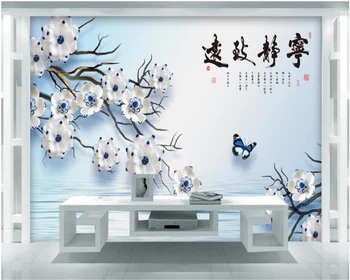 wellyu 3d Kohandatud taustpildi de papel parede Rahulikkus Zhiyuan jade nikerdamist TV taust seina papier peint carta da parati tapeta - Pilt 1  