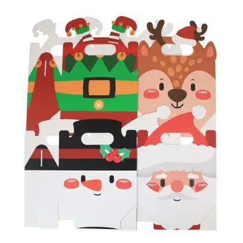 Jõulud Kingitus Pakend Pidulik Candy Box Jõulud kinkekarbis Xmas Papp Kohal Kommi, Küpsise Karbid Käepide Maiuspalad - Pilt 1  