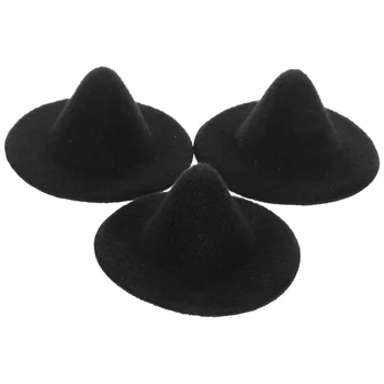 3tk Mini Nukud Pikklest Mütsid Väike Nõid Müts Mini Nõid Müts Halloween Pool Tarvikud - Pilt 1  