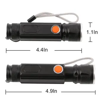 Multifunktsionaalne LED Taskulamp USB Laetav aku Võimas T-6 Pool COB Kerge linterna saba magnet Kerge Töö - Pilt 1  