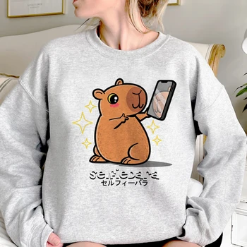 Capybara hupparit naiste anime naljakas jaapani esteetilise Kapuutsiga kampsun naiste riided streetwear - Pilt 1  