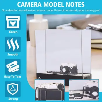 1TK Nr Kalender Mitte-liim Kaamera Mudel kolmemõõtmeline Raamat Nikerdamist Pad 2024 Panda Memo Pad Kawaii 3D märkmepaberi Plokid - Pilt 2  