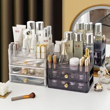 Laotud sahtli stiilis kosmeetika ladustamise kasti, tualettlaud korraldamine kasti, plast ehted ja huulepulk ladustamise rack - Pilt 2  