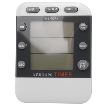 Digitaalne Taimer 100 Tunni Triple Count Down/Up, Kell, Taimer, Köök Toiduvalmistamis Taimer, LCD Ekraan Valju Alarmi Magnet Sulg - Pilt 1  