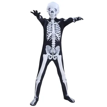 Kolju Cosplay Kostüümid,Õudus Halloween Kostüümid,Halloween Pool Skelett, Maskeeritud Palli Jumpsuits,Naljakas Etapp Kleidid,Suurus 155-195cm - Pilt 1  