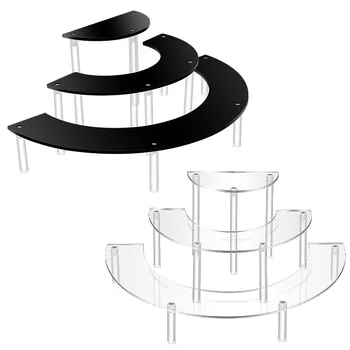 Akrüül-Kaare Kujuline Kook Display Rack Multi Layer Redeli Animatsiooni Mudel Töölaual Koht Kosmeetika Parfüümid Ladustamise Rack - Pilt 1  