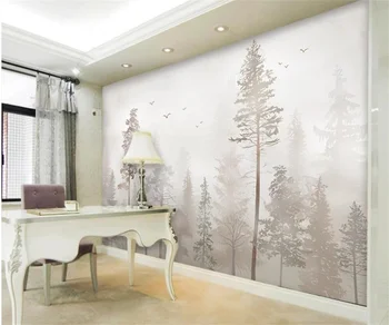 Kohandatud suurus metsa foto tapeet nostalgiline metsa lind magamistuba hotel uuringu taust seina 3d tapeet papier peint - Pilt 2  