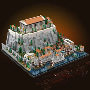 Kreeka Acropolis Ateena Kes ehitusplokid Set Parthenons Palace Lossi Torni Arhitektuur Tellised Mänguasi Lastele Kingitus - Pilt 1  