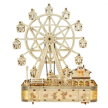 3D Puidust Puzzle DIY Pärn Ferris Wheel, Käsitöö, Muusika Puidust Ferris Wheel Mudel Loominguline Dekoratiivsed Ferris Wheel Mõistatusi - Pilt 1  