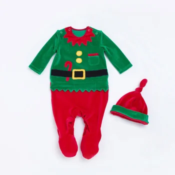 Jõulud Romper Kombekas Väikelapse Baby Kostüüm Vastsündinud Onsie Tüdruk Riided Paksenema - Pilt 1  