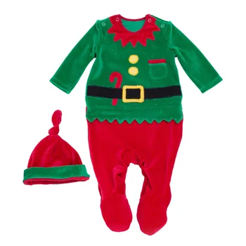 Jõulud Romper Kombekas Väikelapse Baby Kostüüm Vastsündinud Onsie Tüdruk Riided Paksenema - Pilt 2  