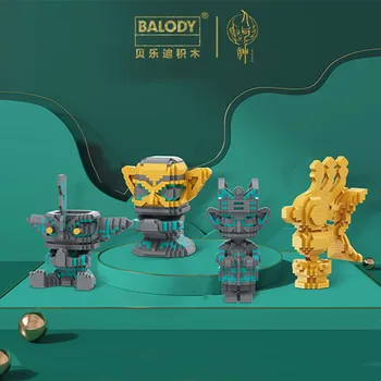 BALODY Hiina ehitusplokid Sanxingdui kaunistused DIY tegelane mudel väikeste osakeste puzzle kokkupanek romaan mänguasi poiss kingitus - Pilt 2  