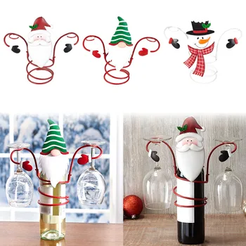 2024 Jõulud Veini Pudeli Klaasi Omanikud Hoiab Veini 1 Pudel 2 Klaasi Kodu-Xmas Tree Ornament Kingitus - Pilt 1  
