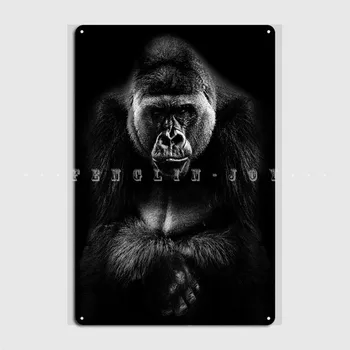 Metsik Gorilla Nägu Plakat Plakat Metallist Tahvel Kino Köök Köök Disain Wall Decor Tina Märk Plakat - Pilt 1  