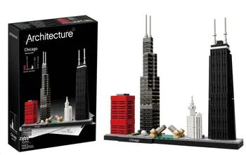2023 Uus 444pcs Arhitektuur Skyline Kogumise 21033 Chicago ehitusplokid Assamblee Klassikaline Mudel Kit DIY Lapsed Tellised Mänguasjad Gi - Pilt 1  