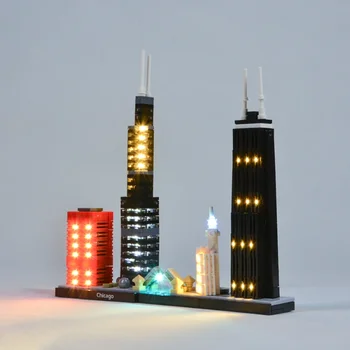 2023 Uus 444pcs Arhitektuur Skyline Kogumise 21033 Chicago ehitusplokid Assamblee Klassikaline Mudel Kit DIY Lapsed Tellised Mänguasjad Gi - Pilt 2  