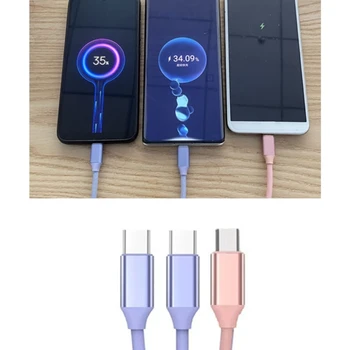 USB2.0 ja Micro-USB-TypeC laadimiskaabel Korraga Laadida 3 Seadmetega, Kiire - Pilt 1  