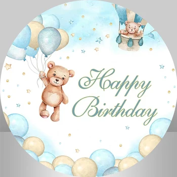 Karu Baby Shower Ringi Taustaks Kate Kohandada Vastsündinud Lapsed Sünnipäeva Decor Kuuma Õhu Õhupallid Taust Sinine Plinth Kate - Pilt 2  