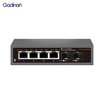 Gadinan 4*2500 mbit / s Võrgu Ethernet Switch 2,5 G 6 Sadama Auto MDI/MDIX Plug and Play 2*10G SFP Uplink Hub Interneti Splitter - Pilt 1  