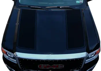 Factory Käsitöö Racing Triibud Graafika Komplekt 3M Vinüül Decal Wrap Kooskõlas GMC Sierra 20142017 Matt Black2PCS - Pilt 1  