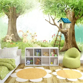 beibehang Kohandatud kodu kaunistamiseks maali 3d cute cartoon laste tuba teenetemärgi TV taust seina elutoas 3d tapeet - Pilt 1  