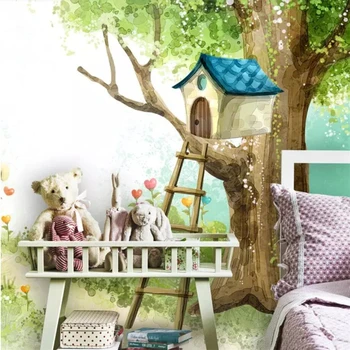 beibehang Kohandatud kodu kaunistamiseks maali 3d cute cartoon laste tuba teenetemärgi TV taust seina elutoas 3d tapeet - Pilt 2  