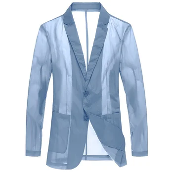 Casual Pintsak Meeste Slim Fit Suvel Man Ülikond Jope 2023 Tasuta Kohaletoimetamine Pikad Varrukad Päikesekaitsetoodete Õhuke Ühe Jaoks Uus Mood - Pilt 1  