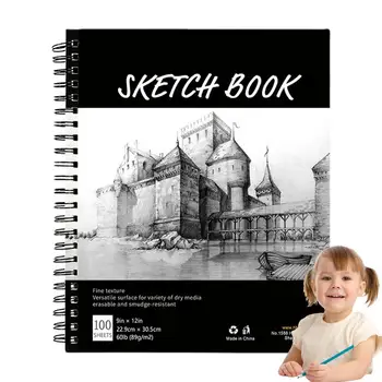 Joonistus-Raamat 9x12inch Sketch Book 100 Lehed Tühjad Lehed Sketching Sülearvuti Koos Sujuva Kirjutamise Jaoks Pastellid Pliiatsid Värvipliiatsid - Pilt 1  