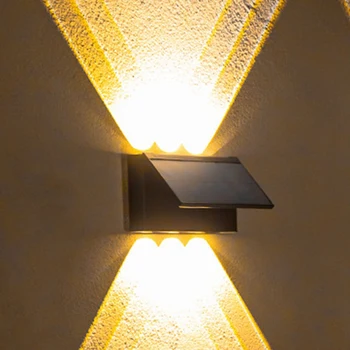1Set Uus Uuendada LED Väljas Seina Päikese Tuled Musta Aed Seina Kaunistamiseks Valgustus Villa Terrass, Trepp, Koridor - Pilt 2  
