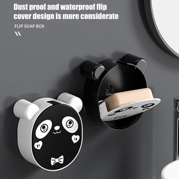Armas Panda Seep Tassi Omaniku Dušš Äravoolu Seinale Paigaldatud Soap Box Dušš ja Vann Vann Köök Valamu Kuiv Seebi Riiul - Pilt 2  