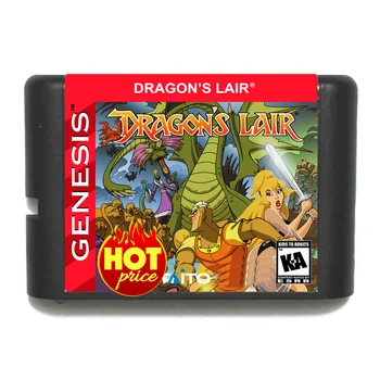 Dragons Lair 16 Bit MD Mängu Kaart Reprodutseerimine Ostukorvi jaoks Sega Genesis Mega Drive - Pilt 1  
