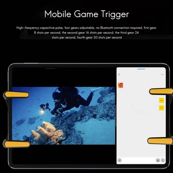 Kuue Sõrme iPad PUBG Töötleja Mahtuvus Reguleeritav Mobiilne Mängu Käivitada L1R1 Nuppu Gamepad Juhtnuppu Grip Kollane - Pilt 2  