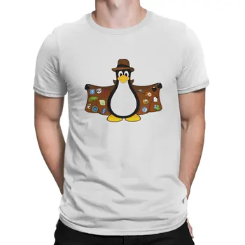 Linux Operatsioonisüsteemi Tux Müügimees Tshirt Homme Meeste Streetwear Blusas Polüester T-Särk Meestele - Pilt 1  