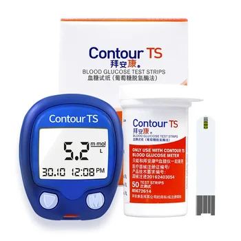 Contour TS veresuhkru monitor ja 100 veresuhkru test paber vere kogumine needle alkoholi puuvill tervise järelevalve - Pilt 1  