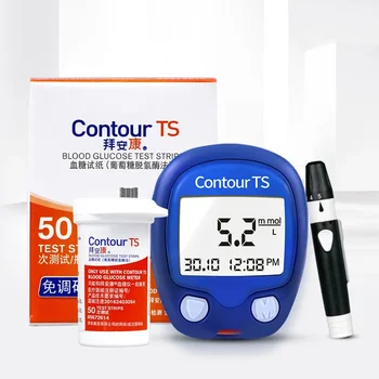 Contour TS veresuhkru monitor ja 100 veresuhkru test paber vere kogumine needle alkoholi puuvill tervise järelevalve - Pilt 2  