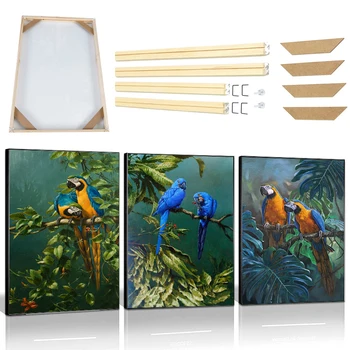 Metsa Papagoi Lõuendile Maalimine Raami Impressionism Linnu-Looma Portree Plakatid ja Pildid Abstraktse Seina Art Pilt Decor - Pilt 2  