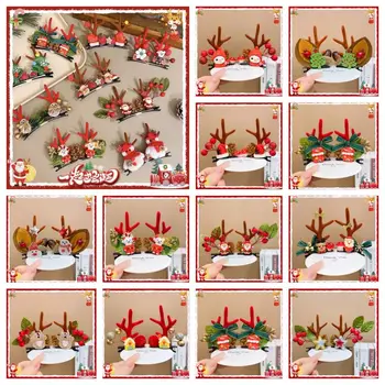 Häid Jõule Decor Jõulud klambri külge peep varba kingad Jõuluvana Palus Juuksed Clip Lumehelves Star Jõulud Müts Headabnd Laste - Pilt 1  