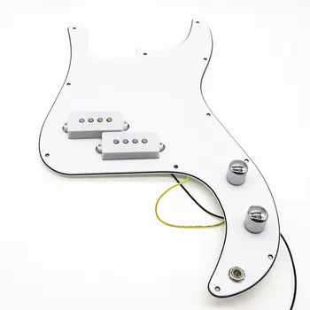 Valge P Bass Prewired Koormatud Pickguard jaoks Precision Bass-Kitarr 3 Kiht PB Bass Tarvikud Osad - Pilt 1  
