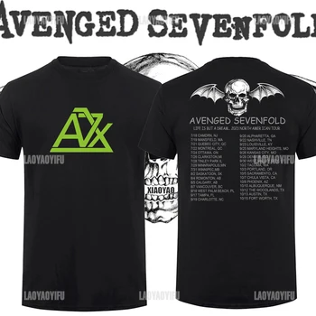 Heavy Metal Bändi Avenged Kätte Elu On Vaid Unistus, Põhja-Ameerika Tuur, 2023 Prindi Tops Naine Mees Tshirt Fännid Puuvill Tee - Pilt 2  
