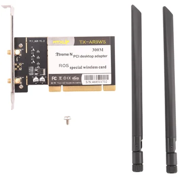 WTXUP Atheros AR9223 PCI 300M 802.11 B/G/N Traadita WiFi Võrgu Adapter Lauaarvuti PCI wifi Kaardi, millel 2 Antenni - Pilt 1  