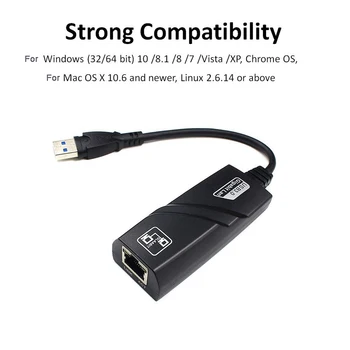 10/100/1000Mbps USB 3.0 Traadiga Rj45 Lan Ethernet Adapter RTL8153 Võrgu Kaart PC Macbook Windows Sülearvuti - Pilt 1  