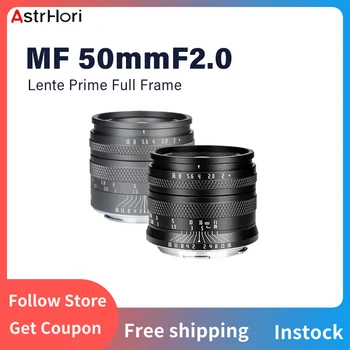AstrHori 50mm F2.0 Suur Ava täismõõdus Manuaalne Objektiiv ühildub E/X/EF-M/RF/Z/L/M43 Mount - Pilt 1  