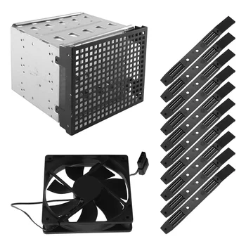 Storage Expansion kõvaketas Puuri DIY Kõvaketta Disk Puuri Rack 5.25 Tolline 5X 3,5-Tolline Konsool koos 12cm Fan - Pilt 1  
