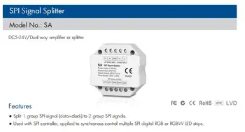 Skydance SA DC5-24V SPI Signaali Splitter Dual Viis LED Võimendi 2 Grupp SPI (TTL) Signaali Väljund Kasutada RGB või RGBW LED Ribad - Pilt 2  
